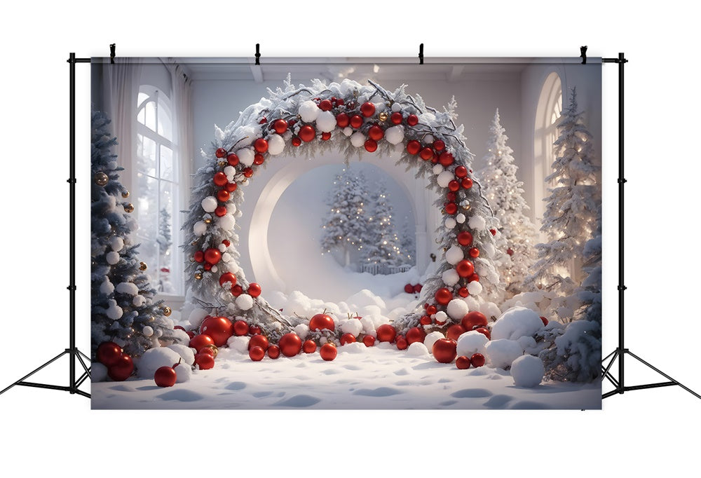 Christmas Balls Wreath Photography Backdrop