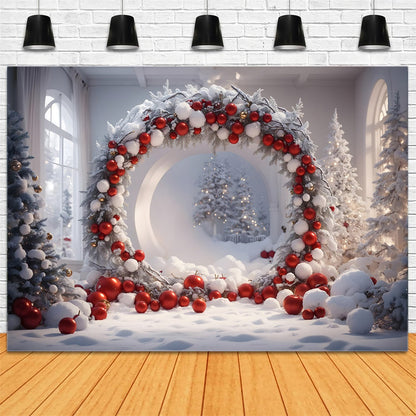 Christmas Balls Wreath Photography Backdrop