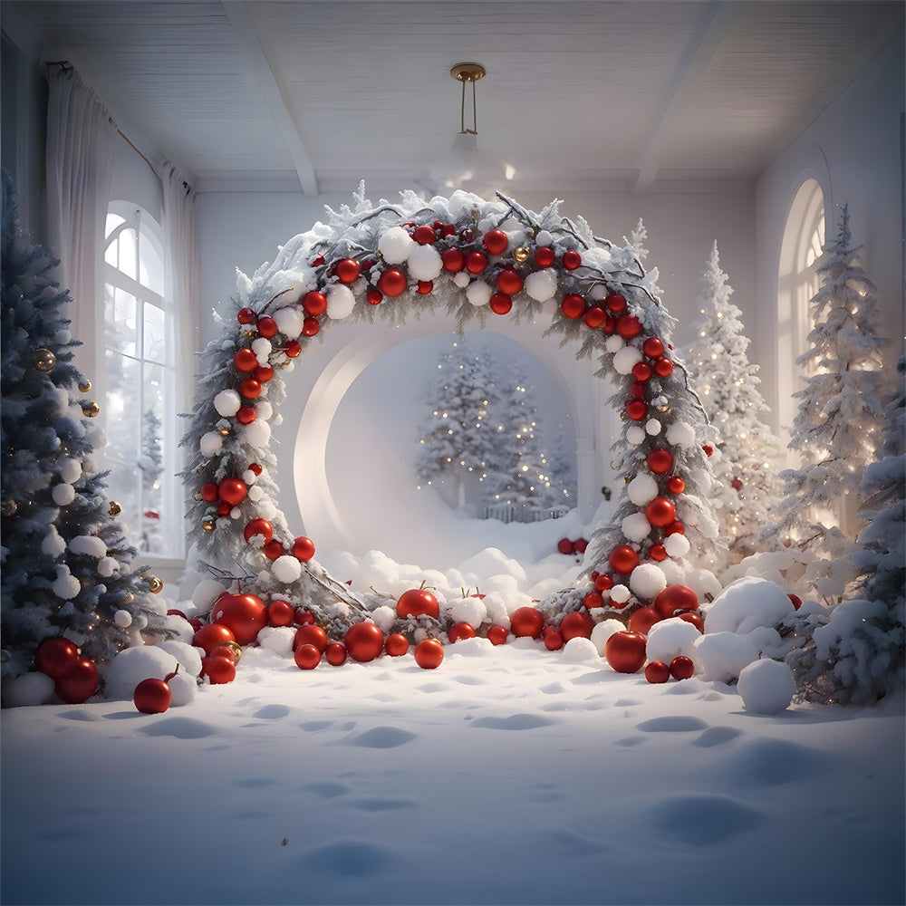 Christmas Balls Wreath Photography Backdrop