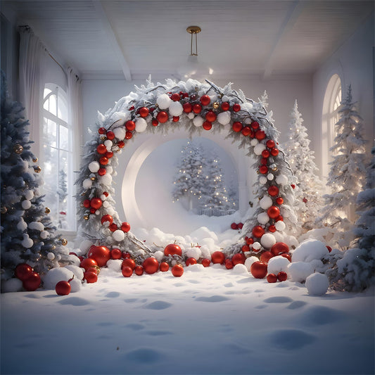 Christmas Balls Wreath Photography Backdrop