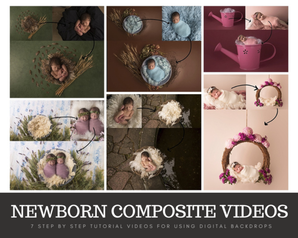 Newborn Digital Backdrop Step by Step Composite Tutorial Videos